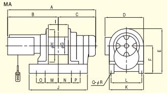 TKK MA型電動卷揚(yáng)機(jī)尺寸圖