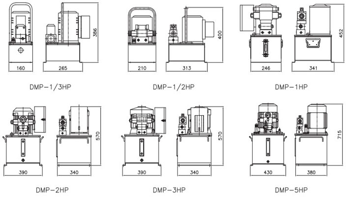 DMP型電動液壓泵尺寸圖