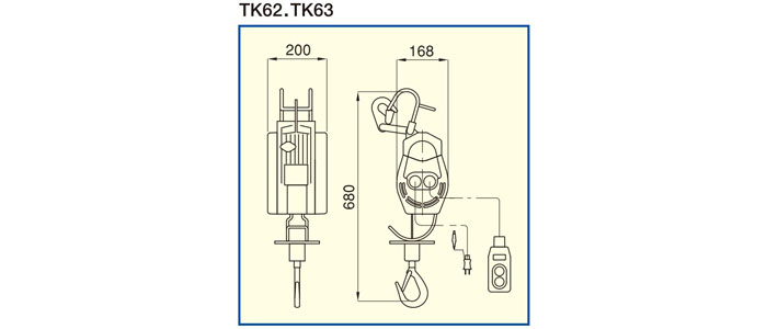 TK型TKK小金剛提升機尺寸圖