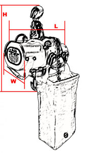 CH-2000舞臺(tái)環(huán)鏈電動(dòng)葫蘆結(jié)構(gòu)尺寸