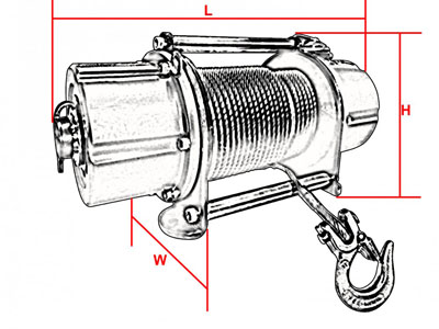 DCW-250充電式小型卷揚機(jī)尺寸圖