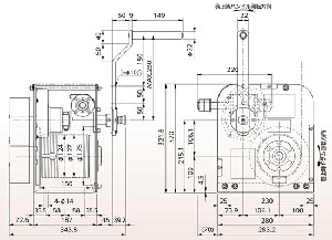 FUJI EXW型手搖絞盤尺寸圖