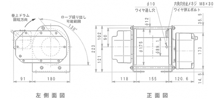 MC型電動(dòng)卷揚(yáng)機(jī)尺寸圖一